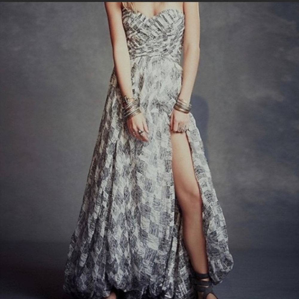NWT Aje Free People Crossing Boundaries Bridal Maxi Dress Chiffon Cotton US 6 10
